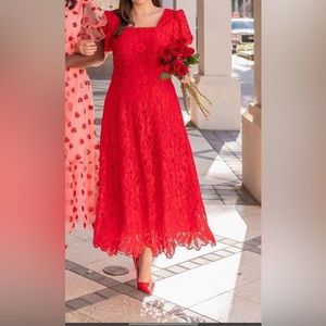 Rachel Parcell Red Lace dress